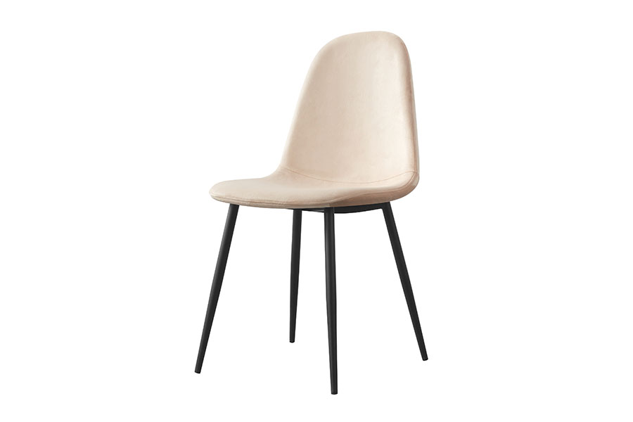 Saturn spisestol Beige velur med sortlakkerte ben