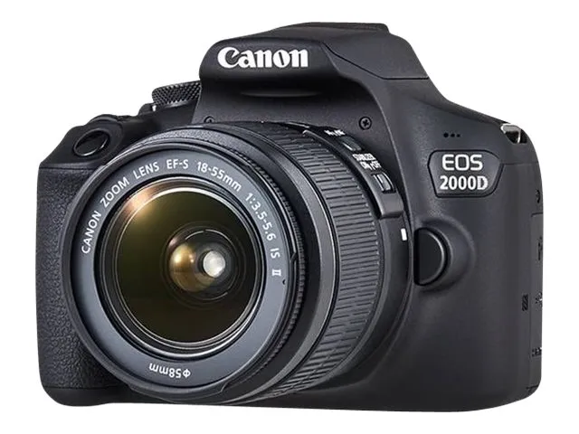 Canon EOS 2000D - Digitalkamera - SLR - 24.1 MP - APS-C - 1080p / 30 fps - 3x optisk zoom EF-S 18-55 mm III og EF 75-300 mm III objektiver - Wi-Fi, NFC