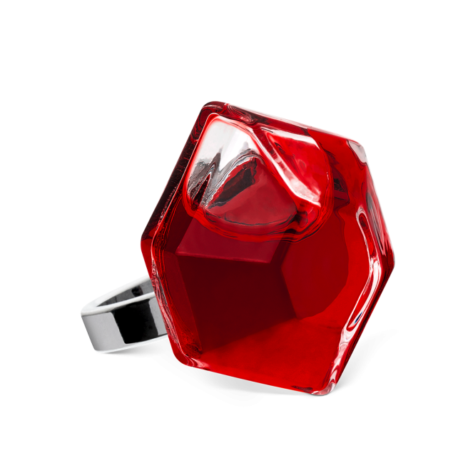 Bague en verre soufflé - Energie Medium transparent