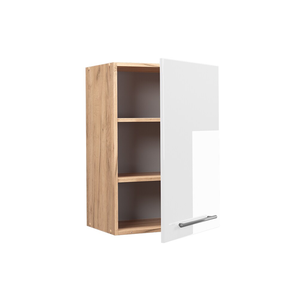 Vicco Hängeschrank Küchenschrank Küchenmöbel Fame-Line Eiche Weiß modern 50 cm Küche Einbauküche Hängeschrank Drehtür Einlegeboden Küchenzeile Hochglanz
