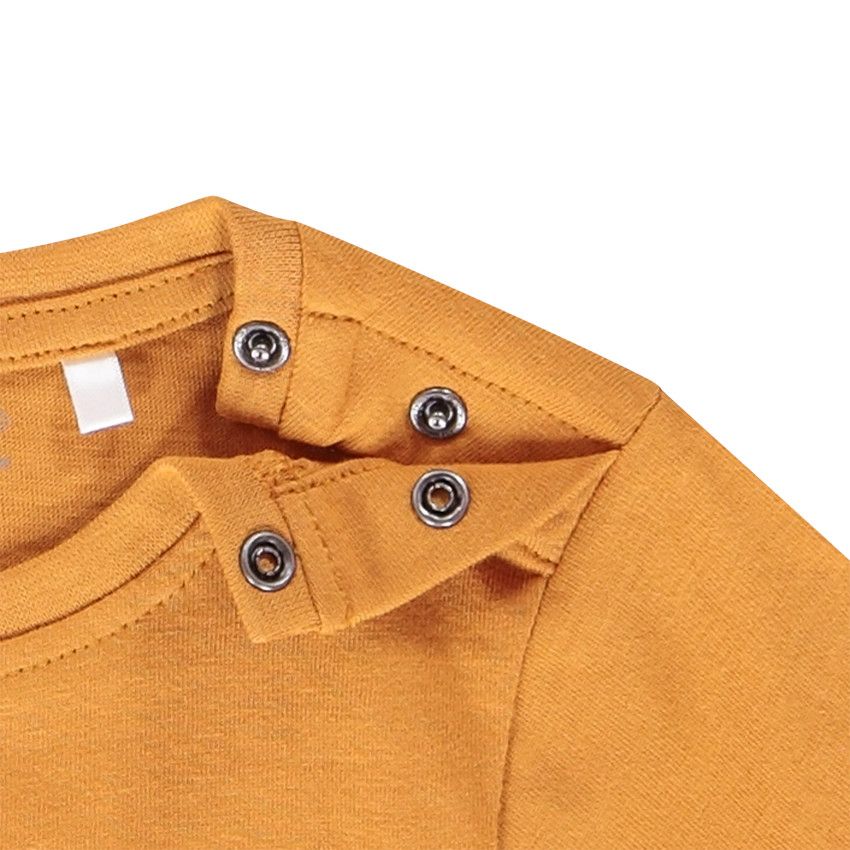 T-shirt manches longues en coton fantaisie pour bébé garçon - Moutarde