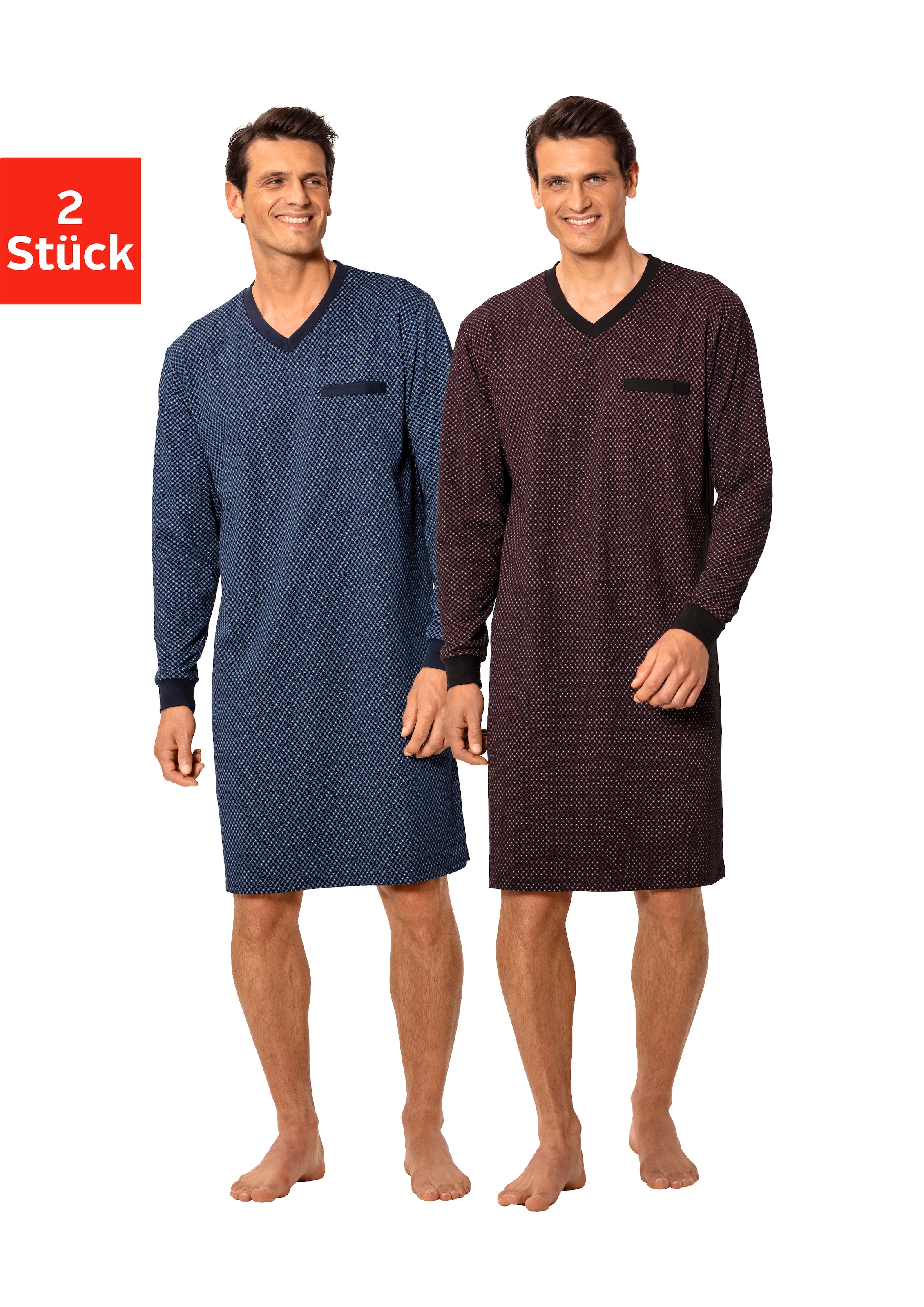 le jogger® Nachthemd 2 Stk. tlg. in bequemer Weite