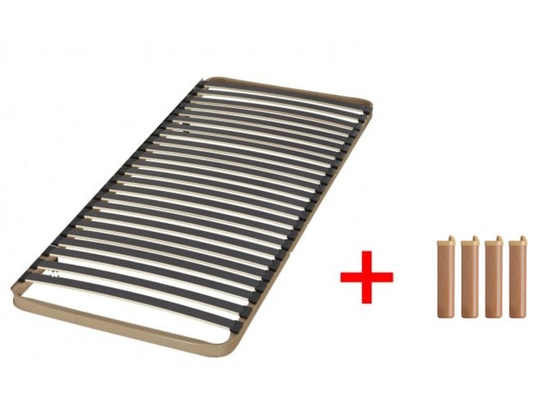 EBAC - Sommier 70 x 190 Cadre à lattes 224 en 70x190cm + 1 jeu de pieds