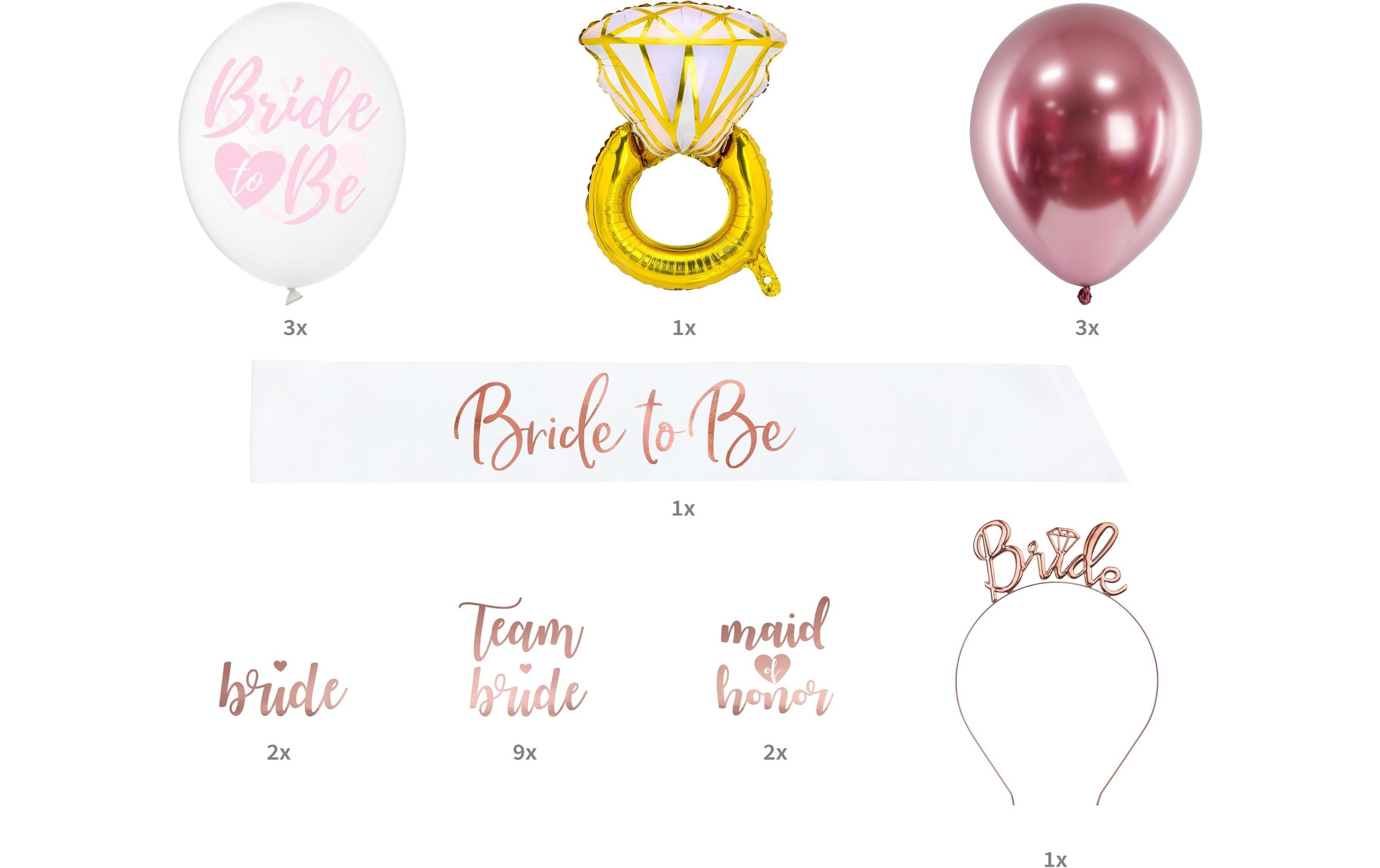 partydeco Aufblasbares Partyzubehör »Partyset Bride to Be Mix«