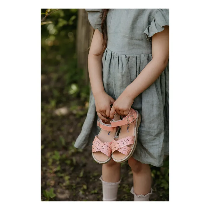 Petit Nord Sandales Scratchs Scallop Flower | Rose