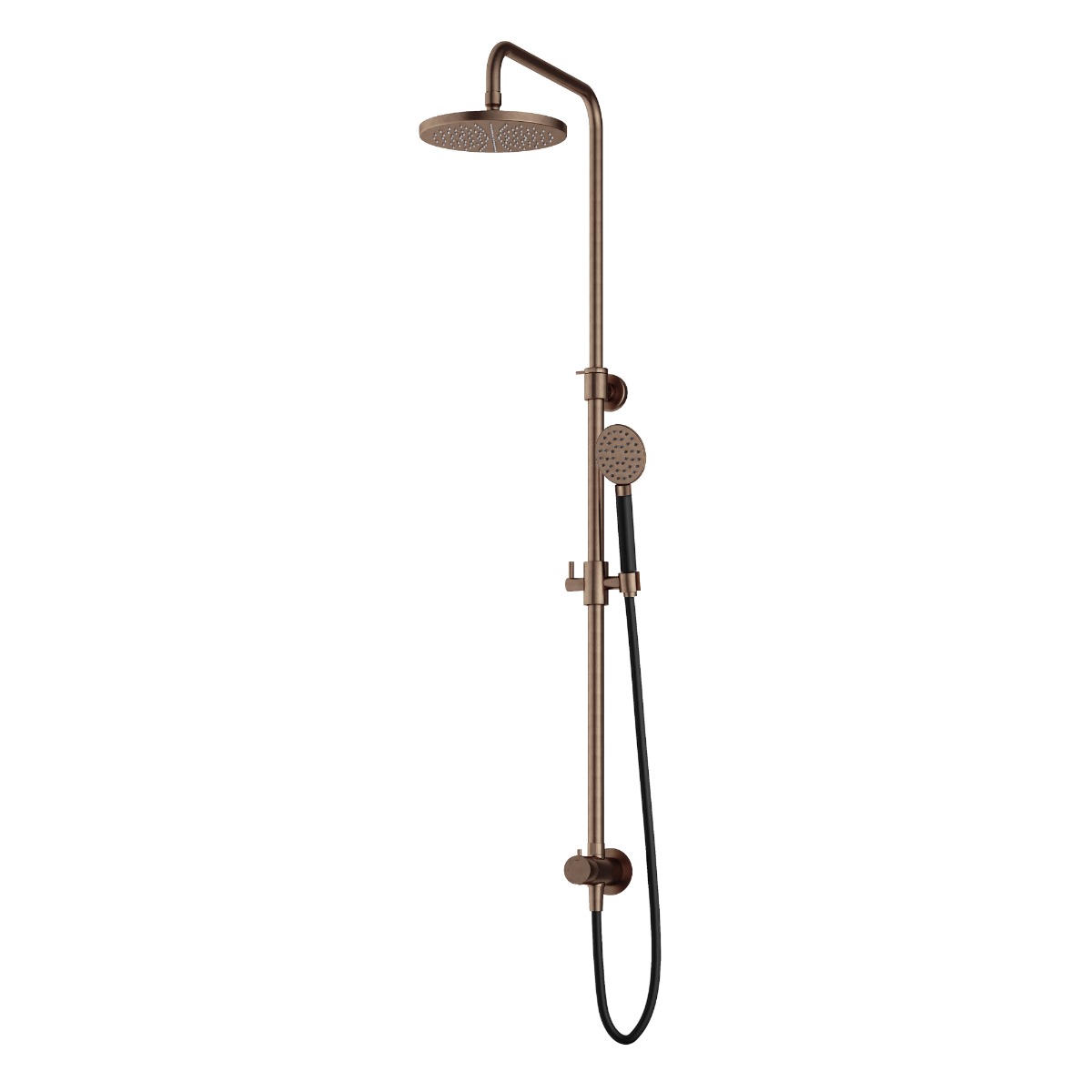 Hotbath Cobber M438 stortdouche met ronde handdouche en 30cm hoofddouche verouderd messing