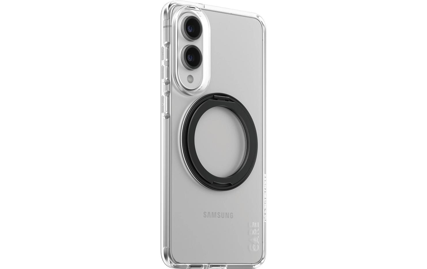Back Cover Feature mit Kickstand Transparent SchwarzSchutzhülle für das Samsung Galaxy S25 Edge
