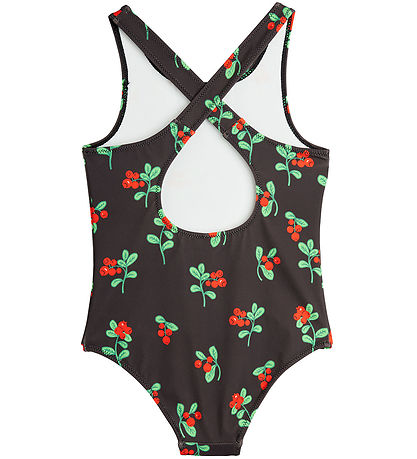 Mini Rodini Badeanzug - UV 50+ - Preiselbeeren - Schwarz