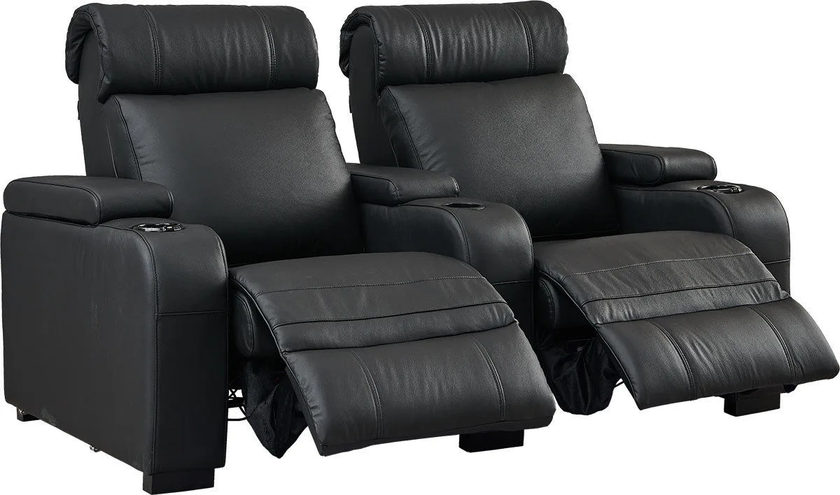 Lumene Hollywood Luxury III Noir (2 places, cuir synthétique) Fauteuils cinéma