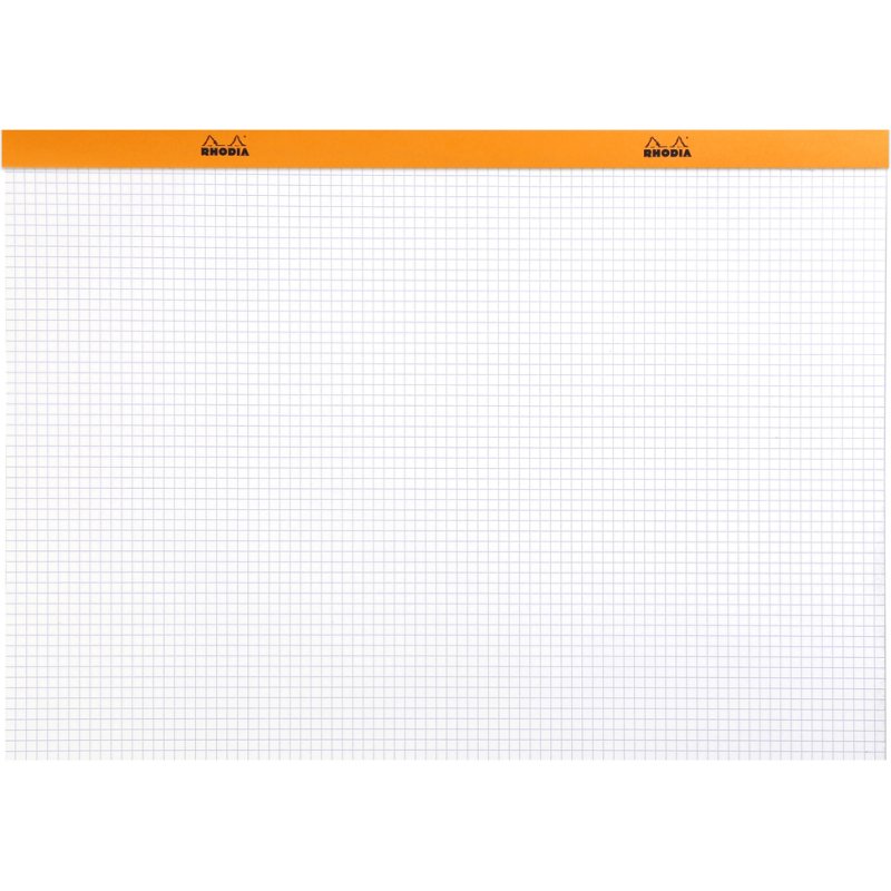 Bloc de bureau Rhodia 42 x 29,7 cm agrafé orange n°38 - 5 x 5 - 80 feuilles