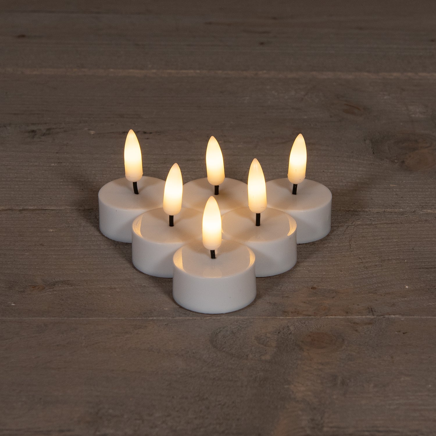 Anna's Collection LED waxinelicht wit D 3,8 H 2 cm 6 stuks