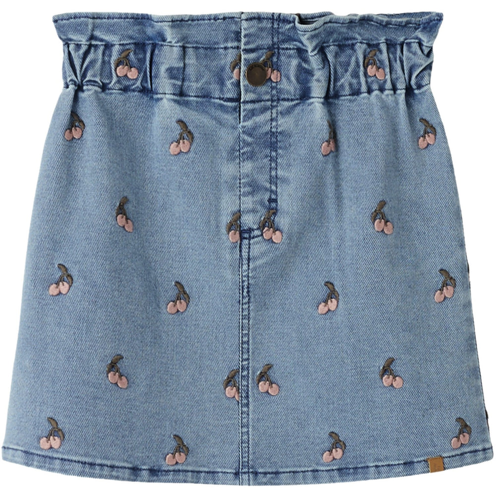 Køb Lil'Atelier Medium Blue Denim Cherry Nmfdeva Loose Dnm Emb Nederdel 2024-Es Lil