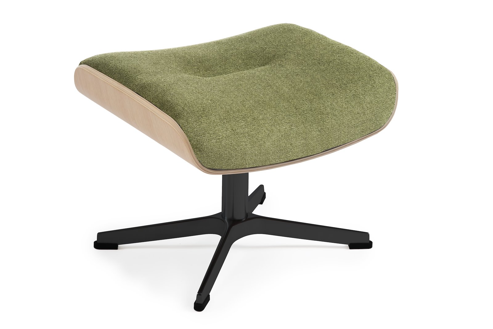 Air krakk I tekstil Etna 1497-28 Olive, standard svingfot sort alu. Skrog i ubehandlet eik