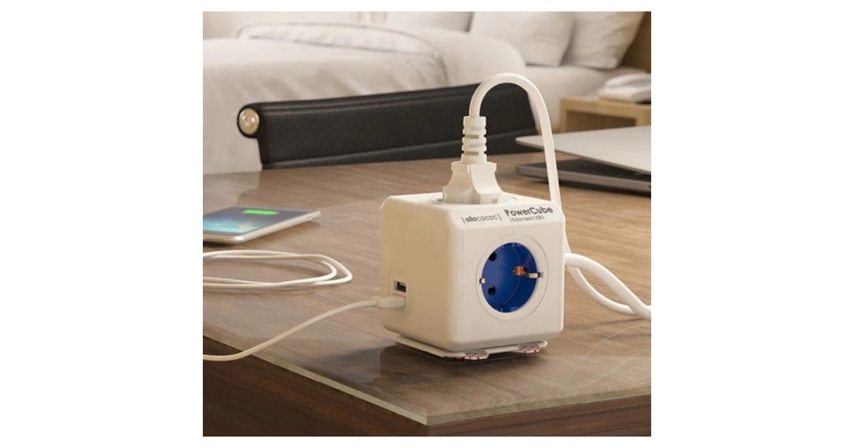 AllocacocPowerCube | Extended USB | stekkerdoos stekkerdoos  (Wit/blauw)