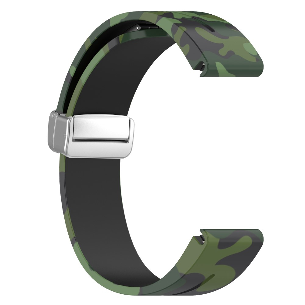 Samsung Galaxy Watch 7 (44mm) Silikon Sport Armband mit Magnet-Verschluss (Gelenkumfang: 180-240 mm) - Camouflage / Grün