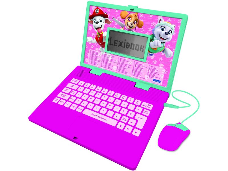 Lexibook Lern-Laptop Paw Patrol Rosa DE/ EN Zweisprachiger Laptop für Bildungszwecke