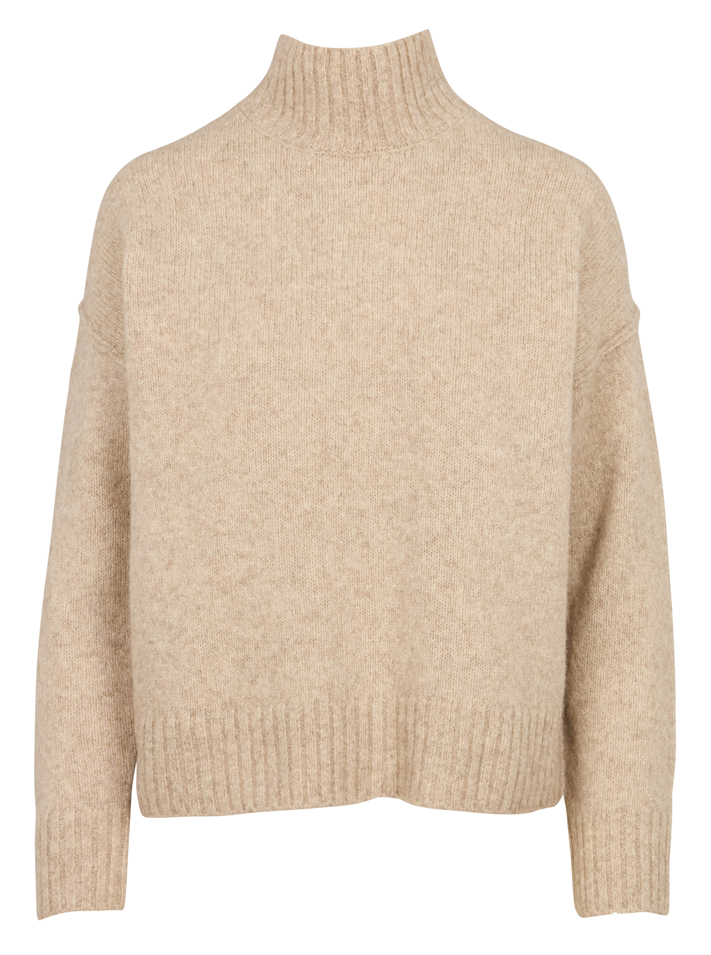 MYTHE - Pull oversize col montant en laine mélangée | Gris