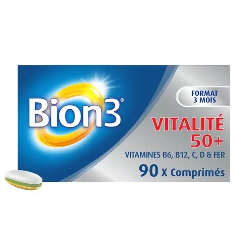 Vitalité 50+ Vitamines dès 50 ans - Bion3 - 90 comprimés