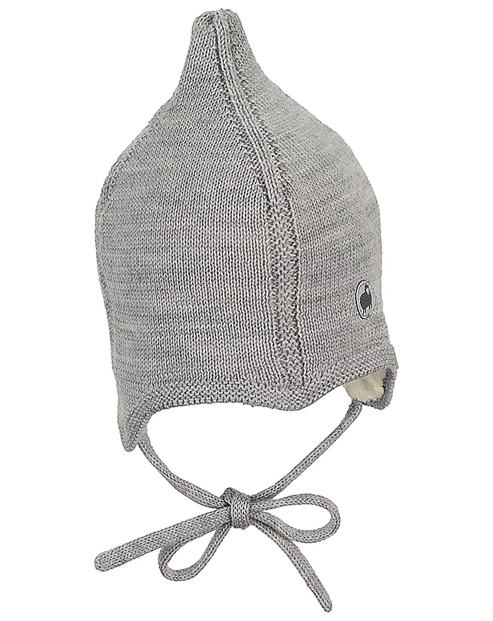 Wintermütze ZIPFEL aus Wolle in silber melange