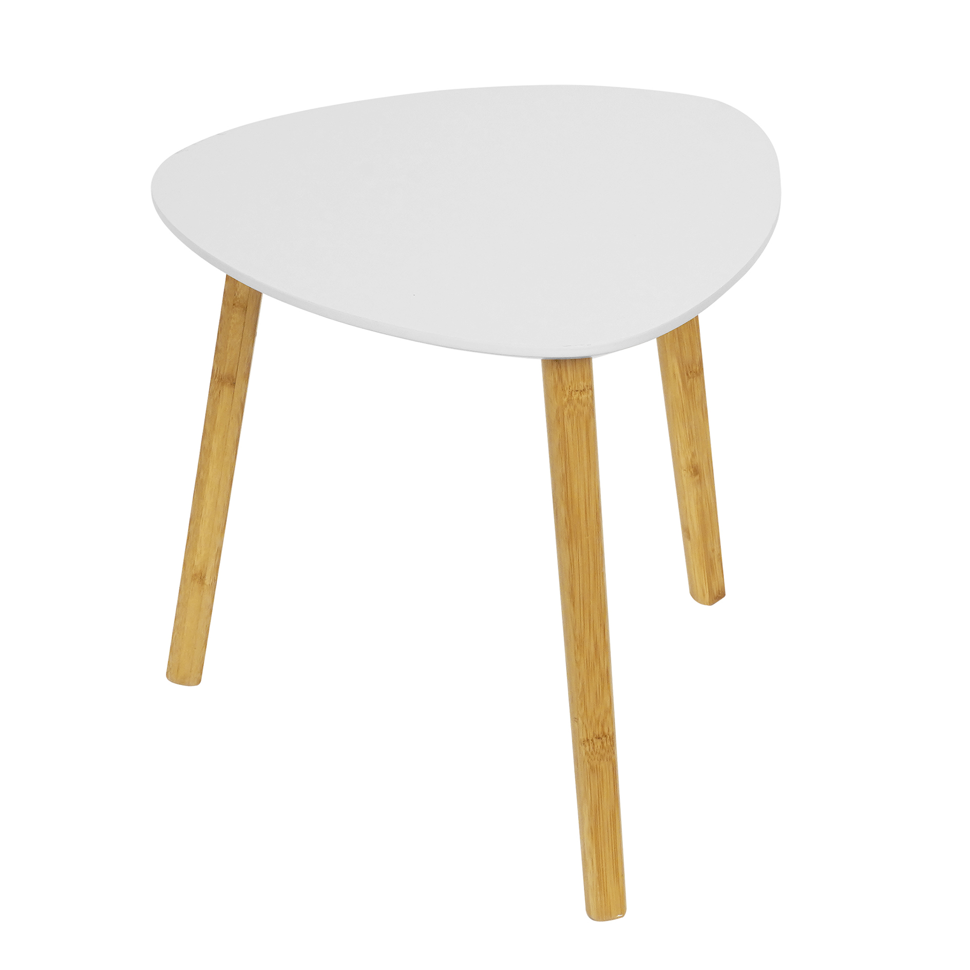 Beistelltisch - weiß - Bambus - dreieckig - Ø 40 cm