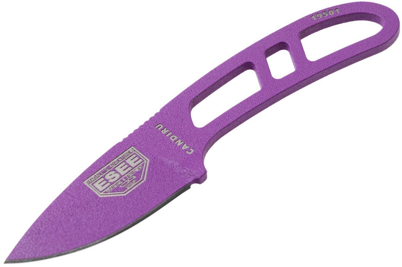 ESEE Candiru Purple CAN-PURP nekmes met witte schede   riemclip