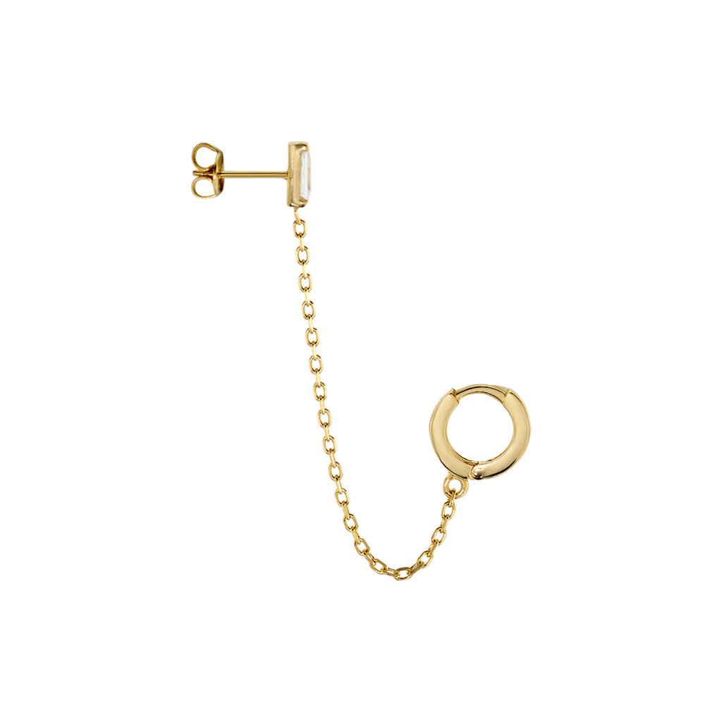 Bijou D'oreille Unitaire Plaqué Or Maverick Oxyde De Zirconium