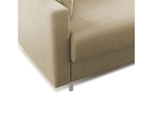 DIVANI.STORE - Canapé lit megan en microfibre beige 2 places