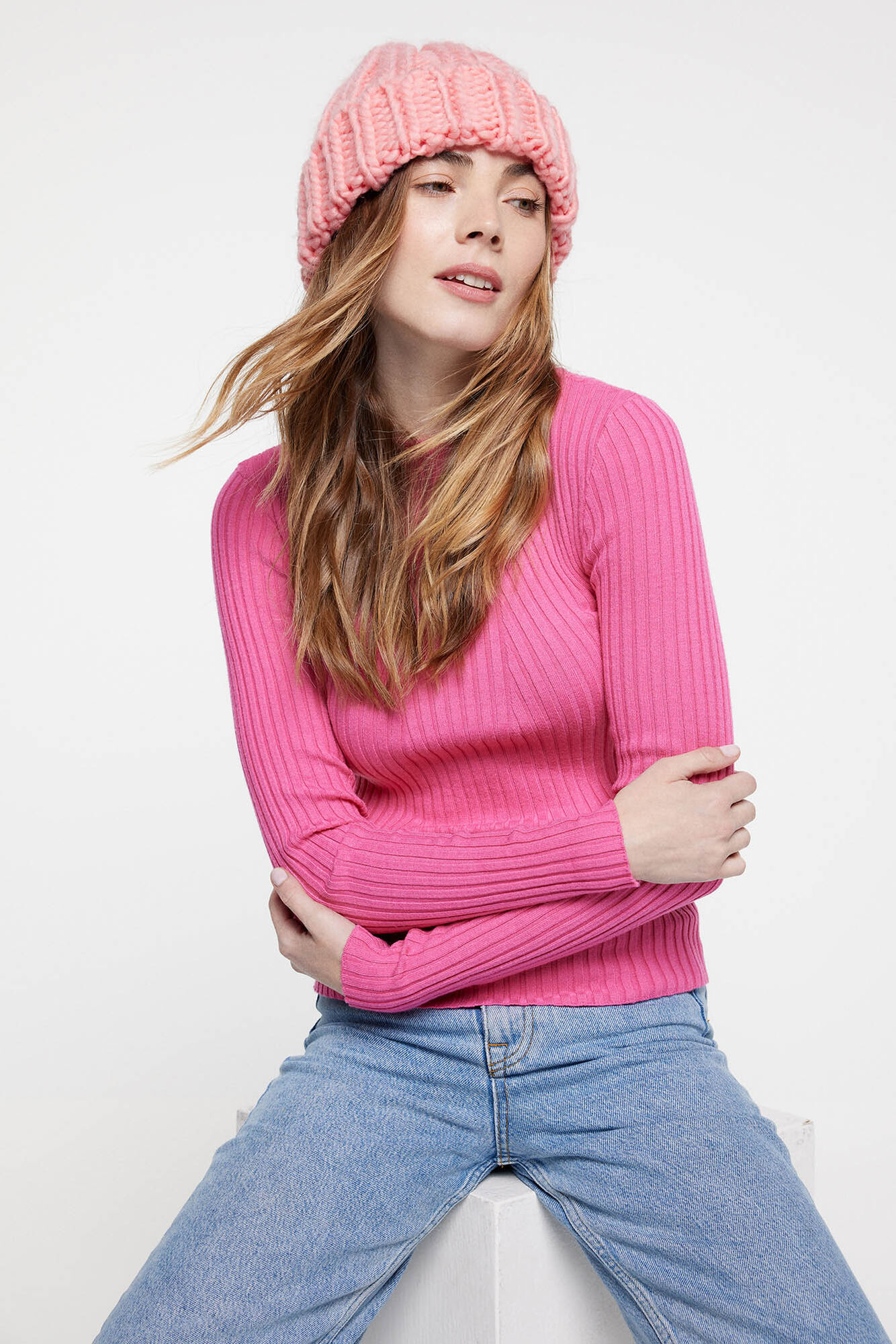 Gorro de tricô grosso
