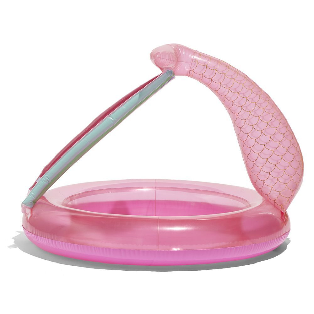 Piscinette sirène avec ombrelle amovible rose