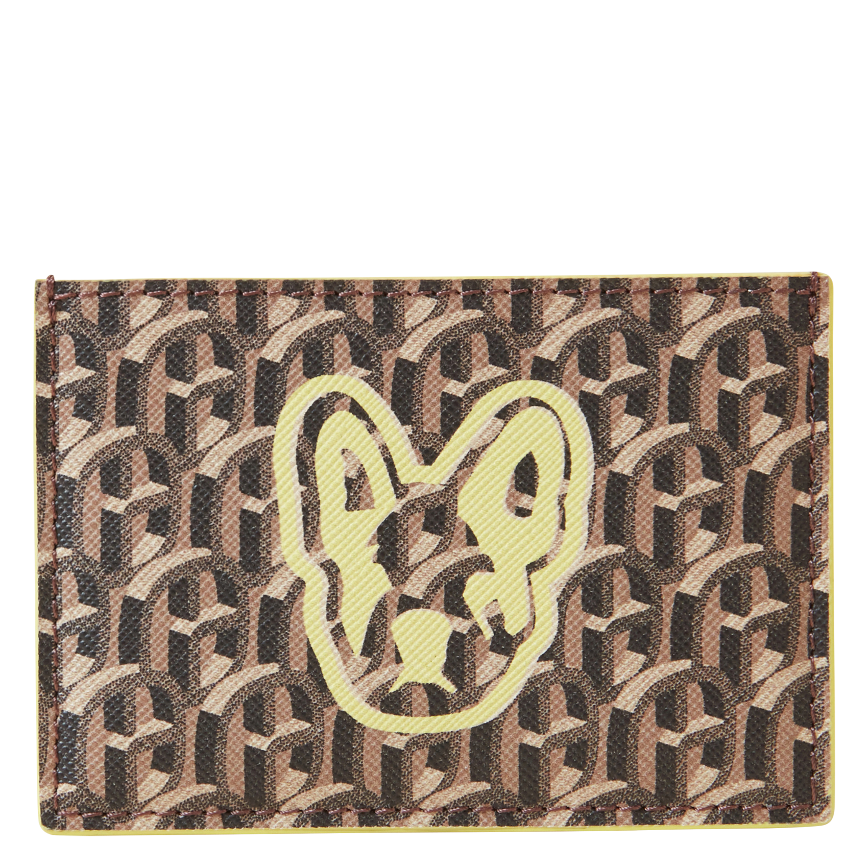 Porte-carte monogramme imprimé | Marron