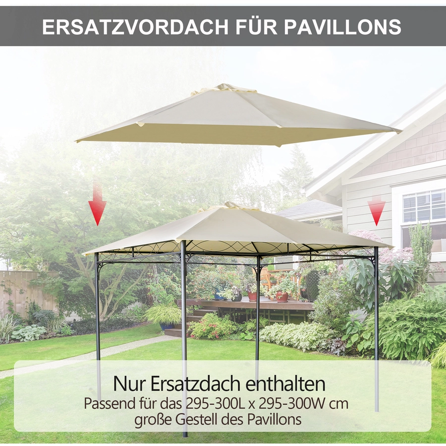 Outsunny Ersatzdach für Pavillon beige