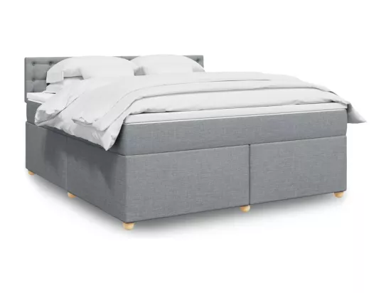 Sommier à lattes de lit avec matelas Gris clair 180x200cm Tissu