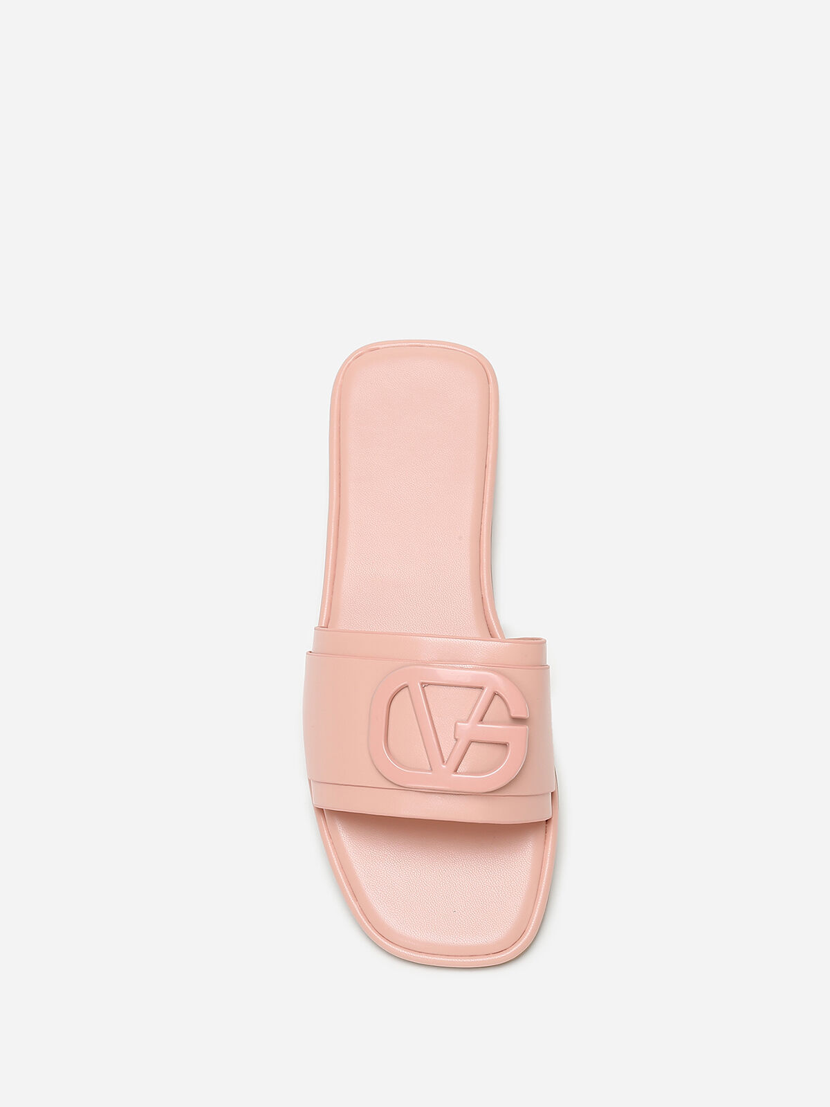 Mules carrées à boucle métallique- Rose