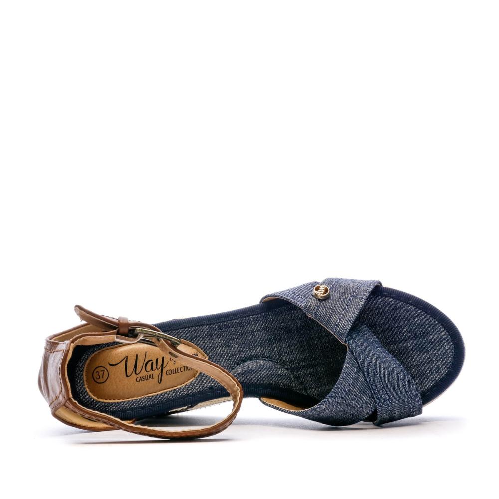 Beppi Sandales Compensées Bleu Jeans Femme Beppi