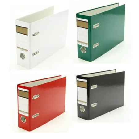 Livepac Office Ordner DIN A5, quer, 75 mm breit, 4 Stück je 1x in weiß, grün, rot und schwarz