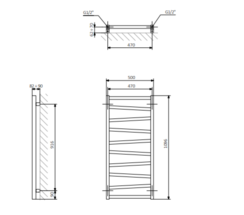 Sapho Zig radiator wit 50x110cm 406W