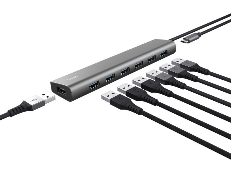 Trust USB-Hub Halyx 7C Leichter und kompakter Hub mit 7 USB-A-Ports