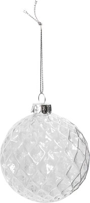Facetslebet Glaskugle - Ø 7,8 CM - Transparent - 4 Stk