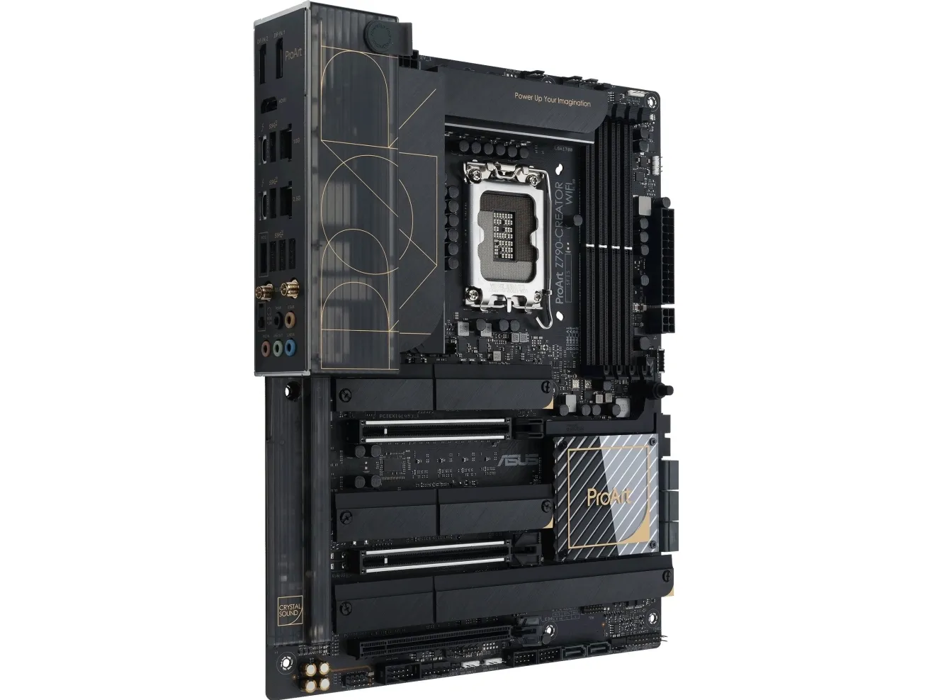 ASUS ProArt Z790-CREATOR WIFI - Bundkort - ATX - LGA1700 sokkel - Z790 Chipset - USB4, USB 3.2 Gen 2, USB-C 3.2 Gen 2x2, USB 3.2 Gen 1 - 10 Gigabit LAN, 2.5 Gigabit LAN, Wi-Fi 6E, Bluetooth - onboard grafik (CPU påkrævet) - HD Audio (8-kanaler)