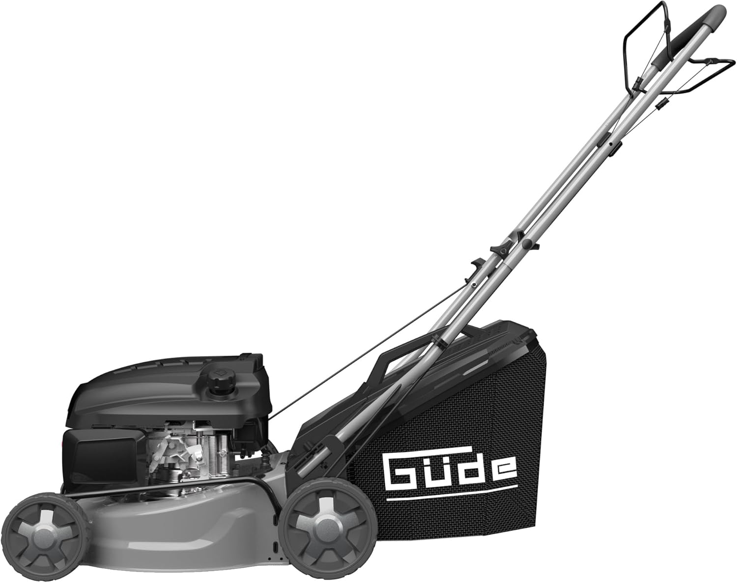 Güde Benzin Rasenmäher mit Radantrieb und Leichtstart 144,3cm³ 42cm Eco Wheeler 415 R 3in1 mit Antrieb | 3PS | 40 Liter Korb | Stahlgehäuse | 6-fache Verstellung | Mulchfunktion | Reinigungsanschluss