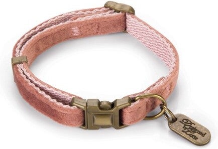 Designed by Lotte kattenhalsband Velura roze 20-30 cm