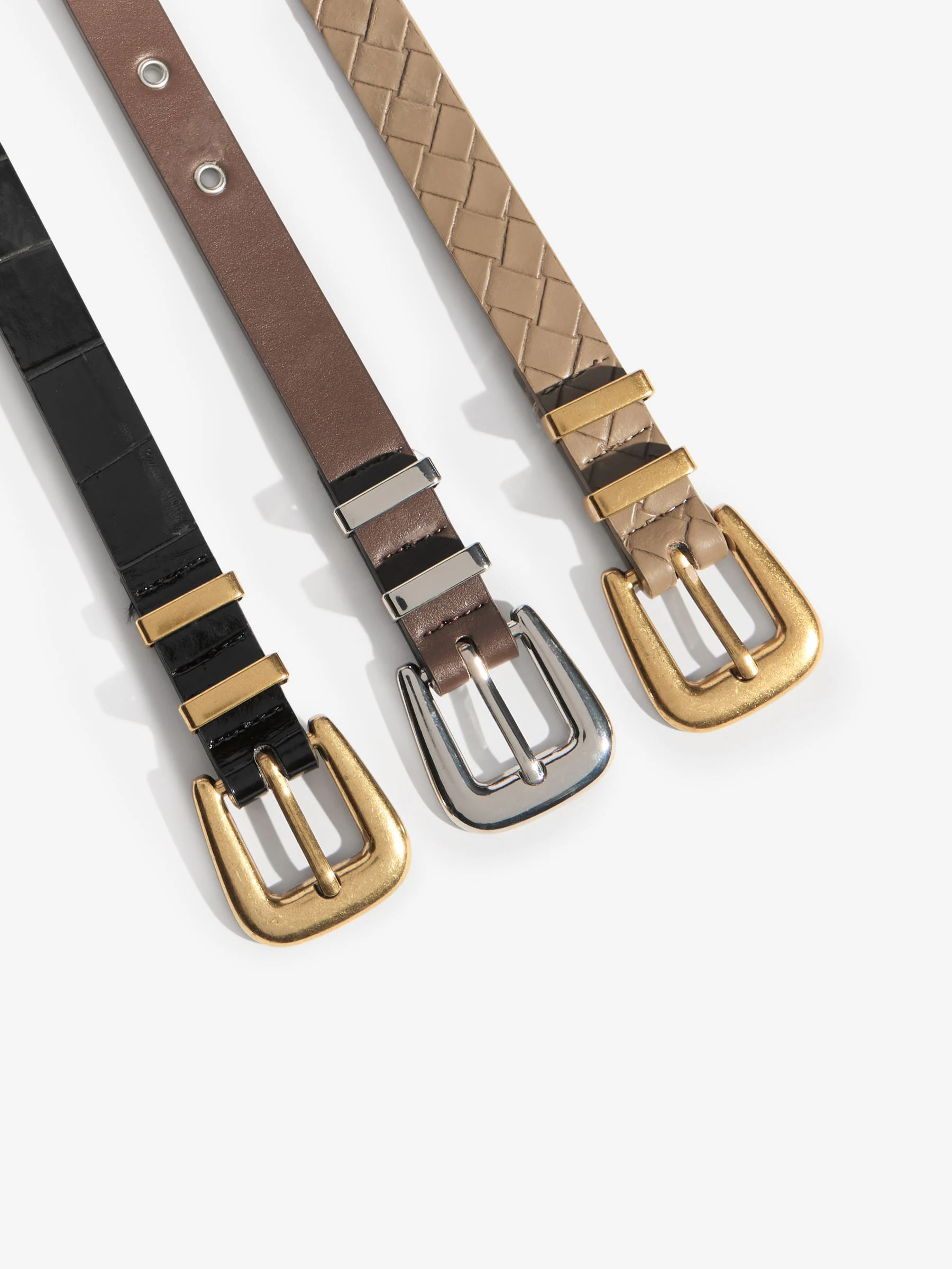 Olive, Choc and Black - Friends Like These Skinny Belts 3 Pack