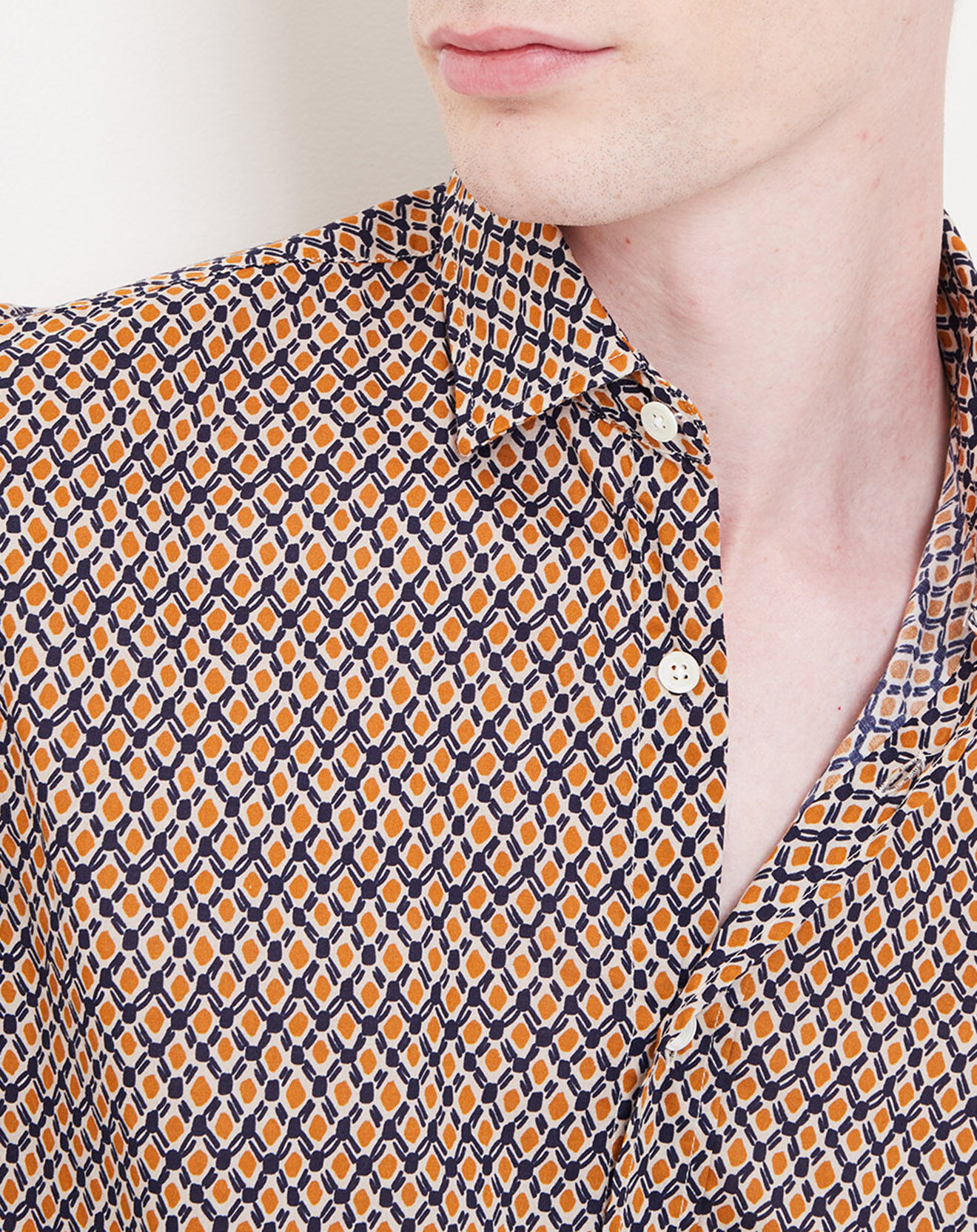 Hartford Chemise Slim Sammy imprimée noir/jaune