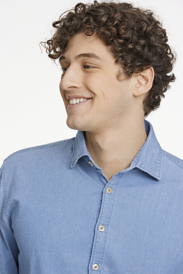 Lindbergh Soft indigo stretch shirt L/S Lt blue
