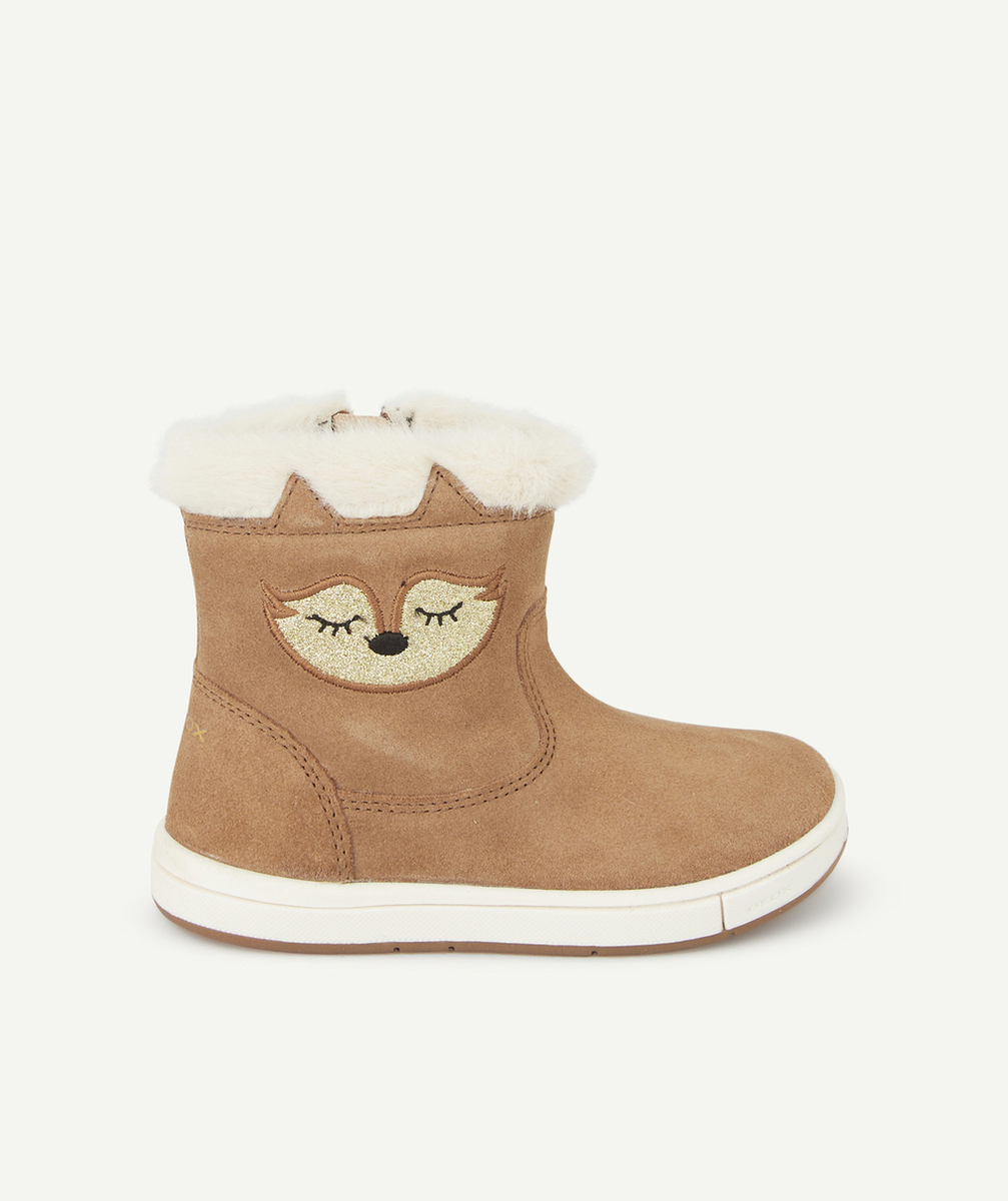 GEOXBOOTS EN CUIR MARRON AVEC IMITATION FOURRURE