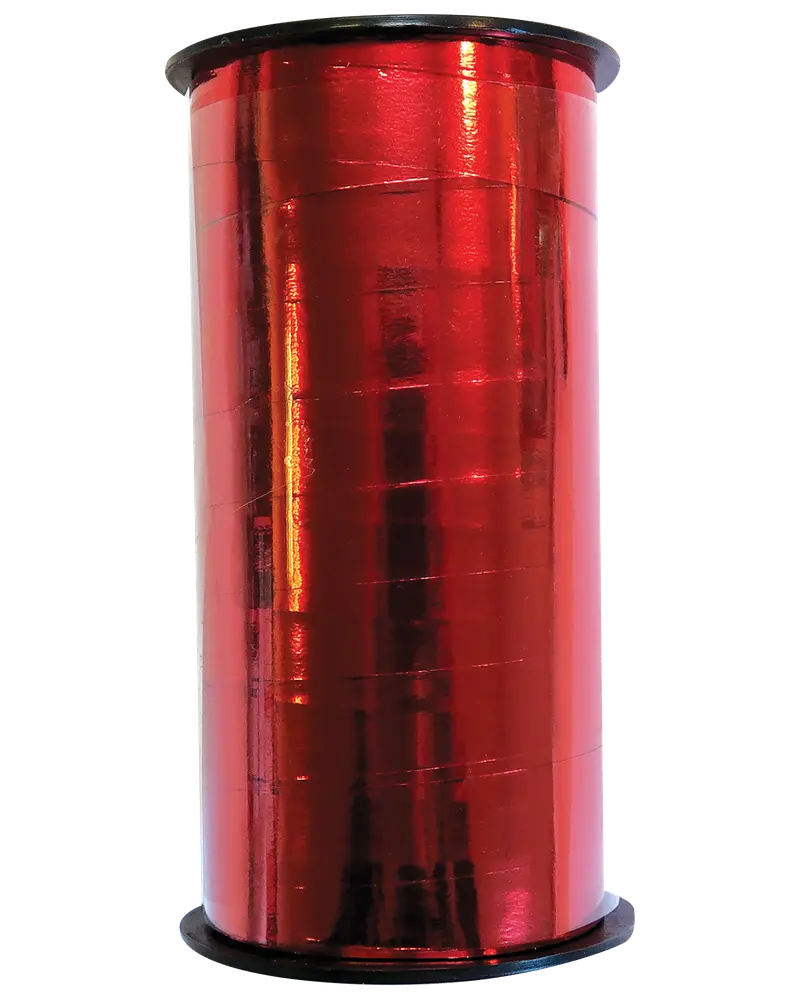 Gavebånd 1 cm x 50 m - rød metallic