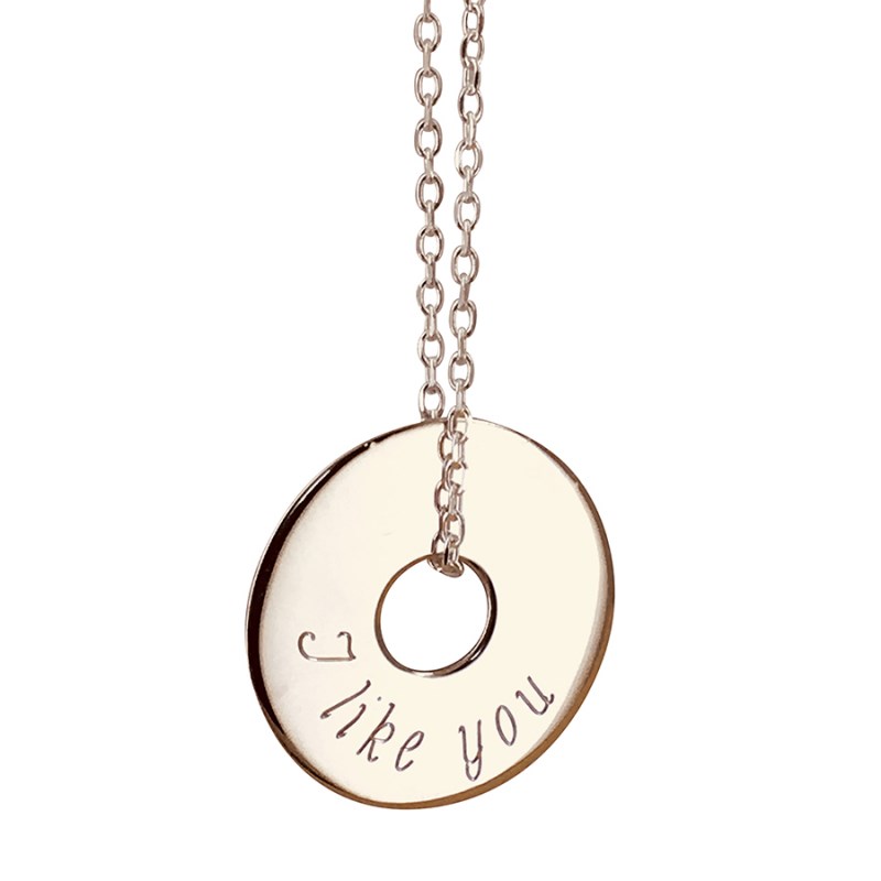 Collier cible plaqué or 3 microns - Personnalisable