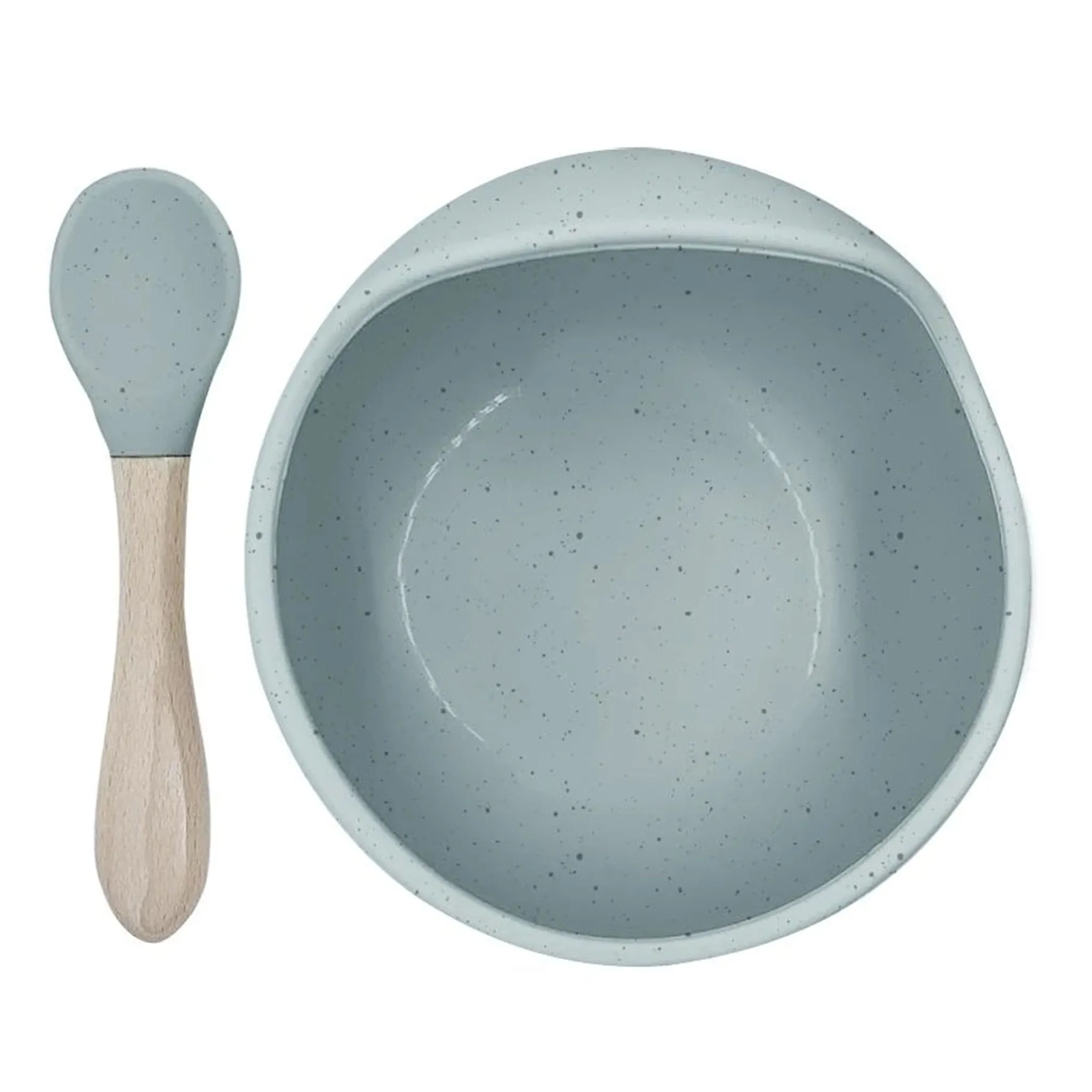 Kushies Cuillère et Bol en Silicone Siliscoop - Aqua
