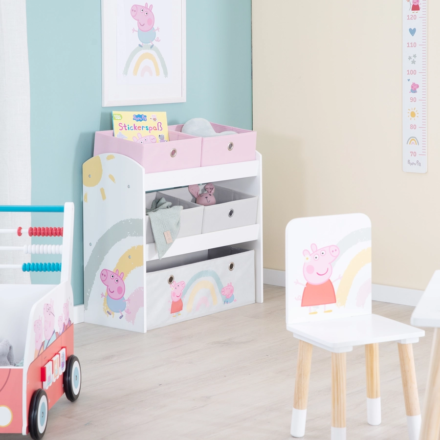roba Spielregal Peppa Pig mit 5 Stoffboxen
