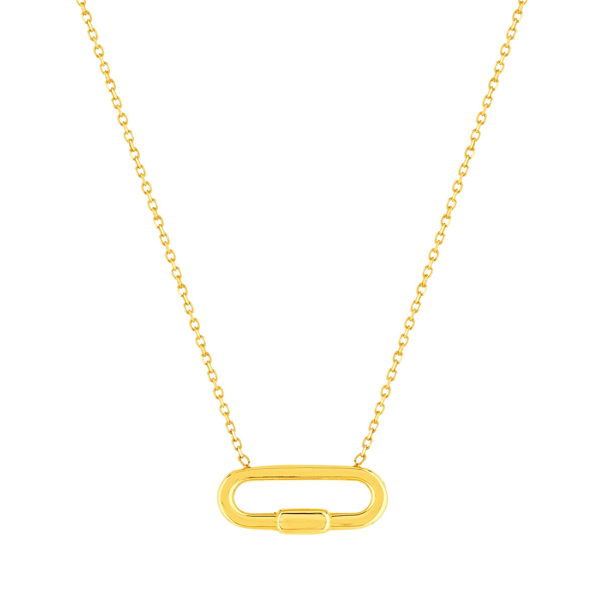 Collier or jaune 375 motif fermoir à visser ovale 45 cm